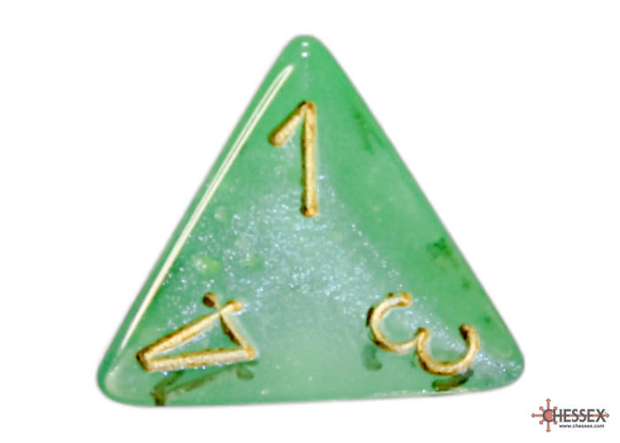 Borealis Light Green/gold Luminary Polyhedral 7-Dice Set