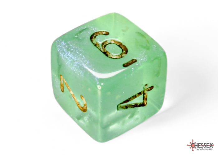 Borealis Light Green/gold Luminary Polyhedral 7-Dice Set