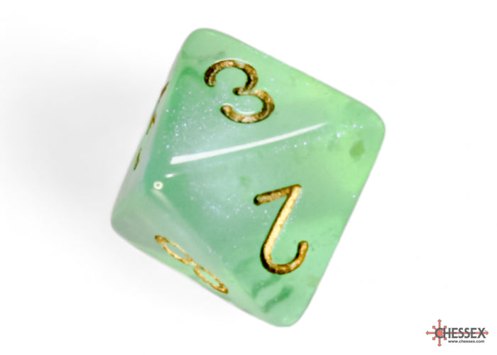 Borealis Light Green/gold Luminary Polyhedral 7-Dice Set