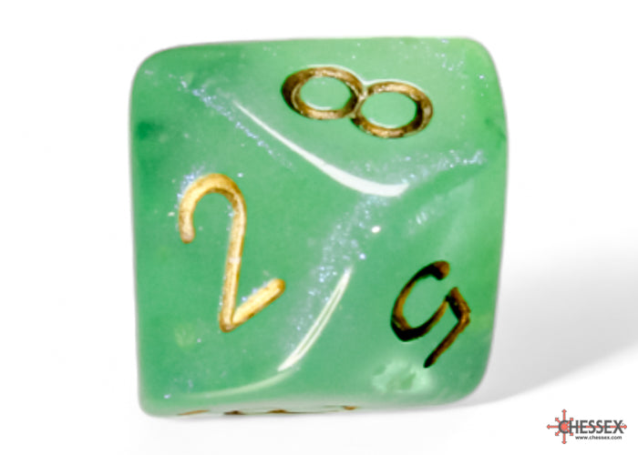 Borealis Light Green/gold Luminary Polyhedral 7-Dice Set