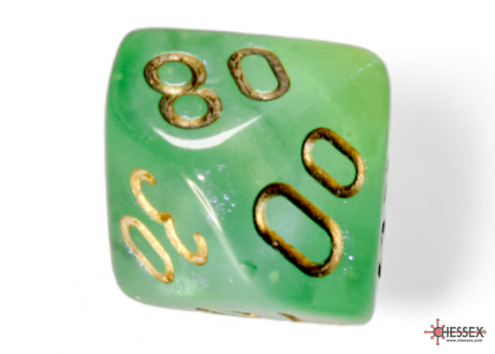Borealis Light Green/gold Luminary Polyhedral 7-Dice Set