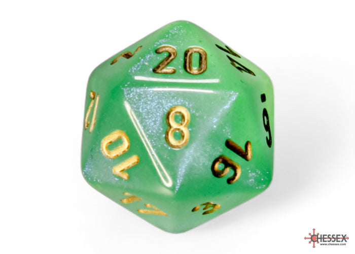 Borealis Light Green/gold Luminary Polyhedral 7-Dice Set