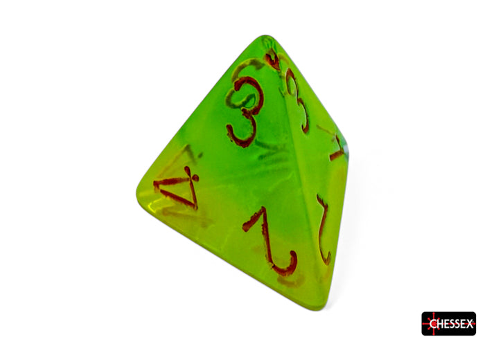 Gemini Plasma Green-Teal/orange Luminary Polyhedral 7-Dice Set