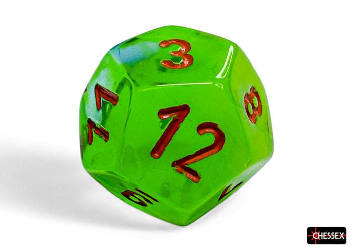 Gemini Plasma Green-Teal/orange Luminary Polyhedral 7-Dice Set