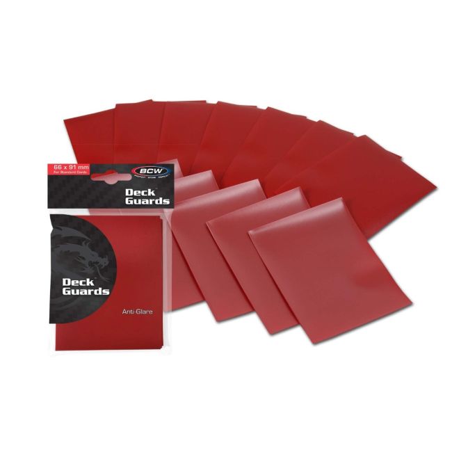 BCW Anti-Glare Deck Guards 50 Count Red