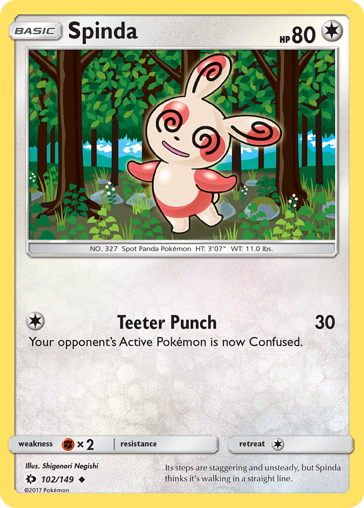 Spinda - Sun & Moon Base Set 102 - Near Mint