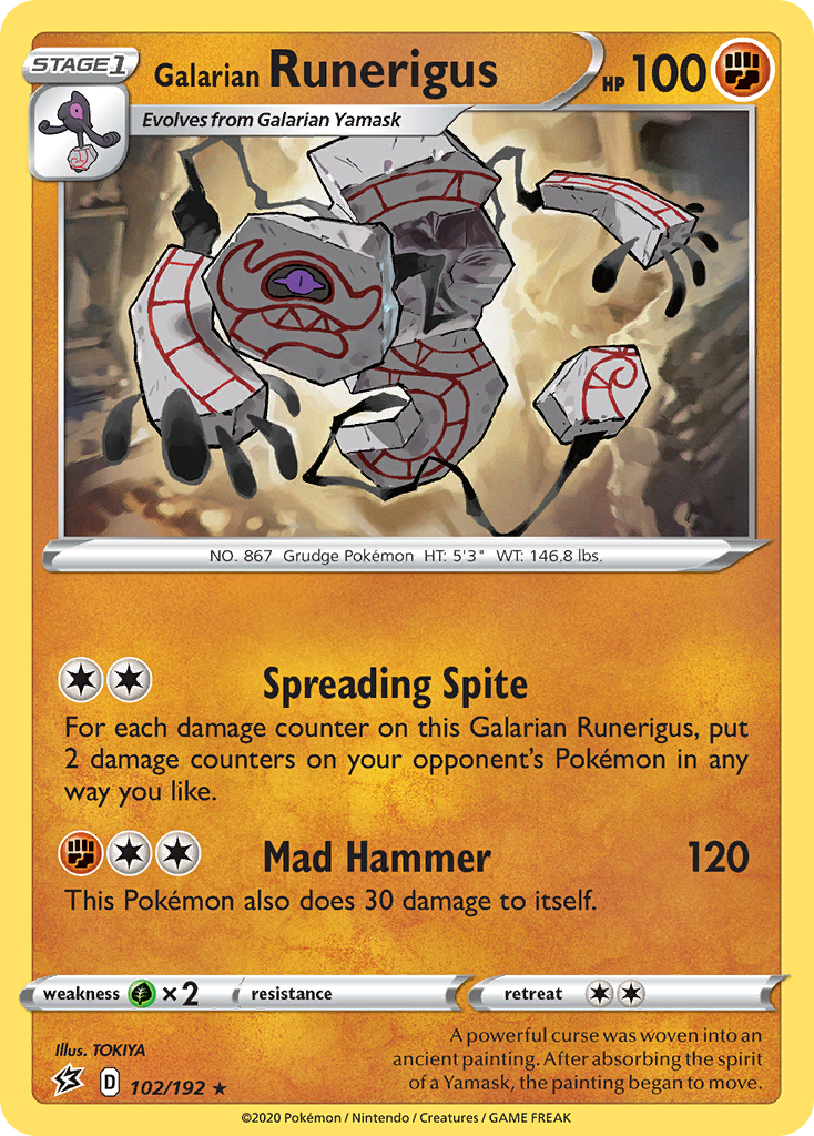 Galarian Runerigus - Rebel Clash 102/192 - Near Mint