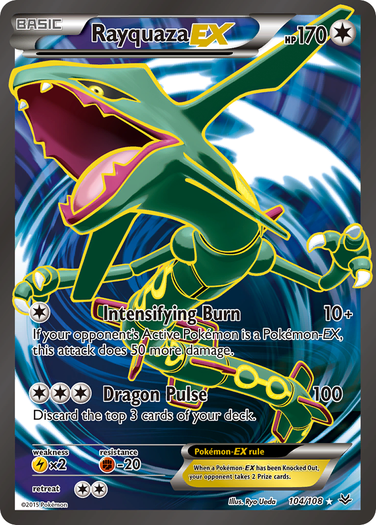 Rayquaza EX (104 Full Art) - Roaring Skies 104 (Foil) - Damaged