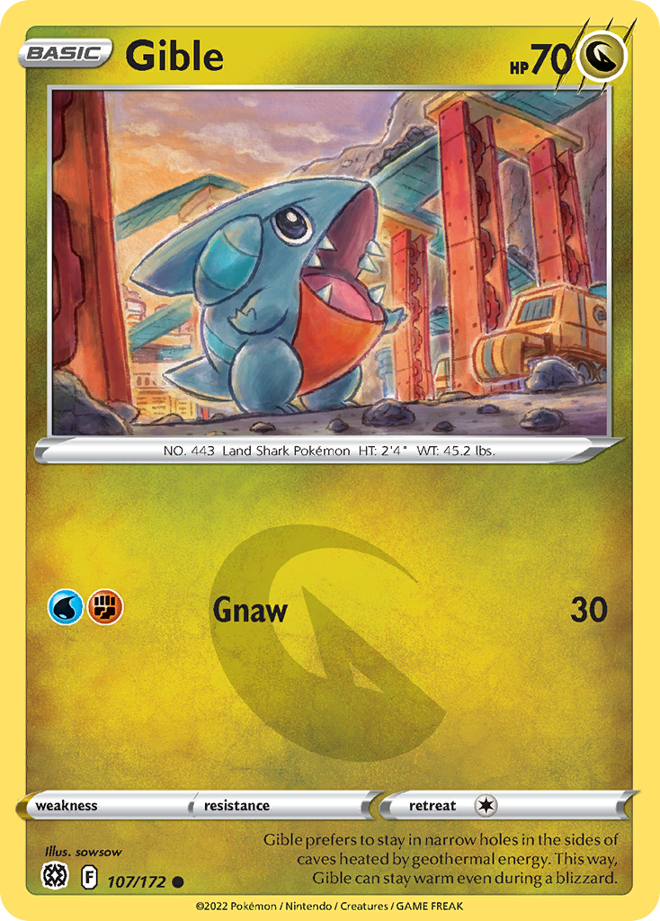 Gible - Brilliant Stars 107/172 - Near Mint