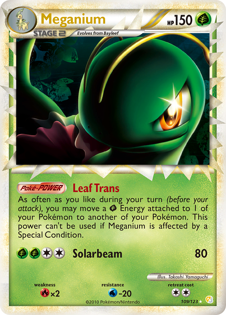 Meganium (Prime) - HeartGold SoulSilver 109 (Foil) - Moderately Played - Foil