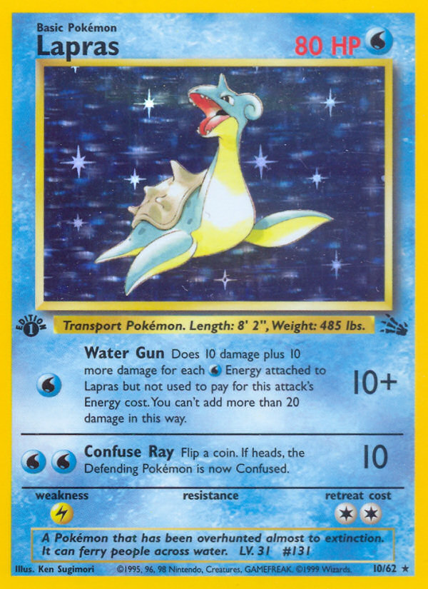 Lapras (10) - Fossil 10 (Foil) - Heavily Played