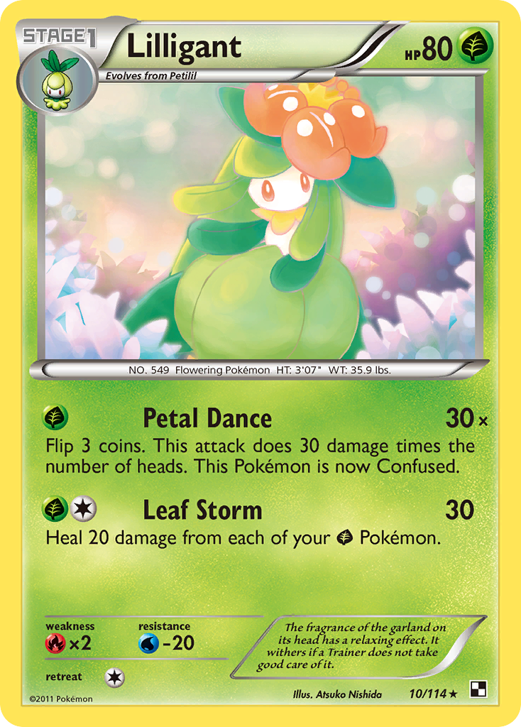 Lilligant - Black and White 10 - Moderately Played