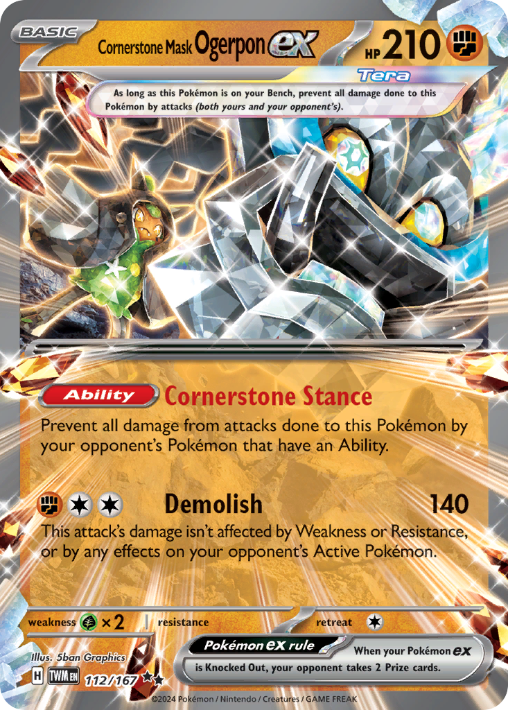 Cornerstone Mask Ogerpon ex - Twilight Masquerade 112/167 (Foil) - Near Mint