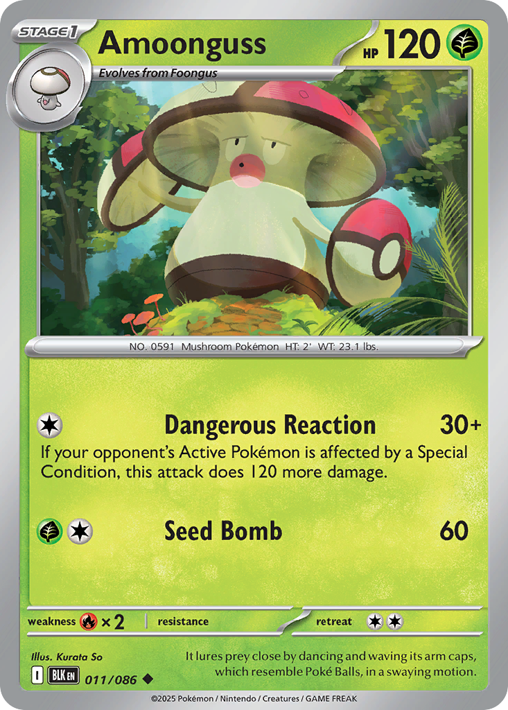 Amoonguss (Poke Ball Pattern) - Black Bolt 011/086 (Foil) - Near Mint