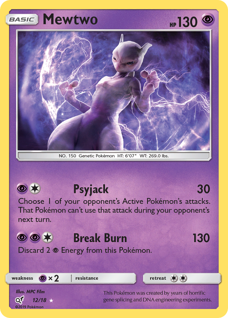 Mewtwo - Detective Pikachu 12 (Foil) - Near Mint