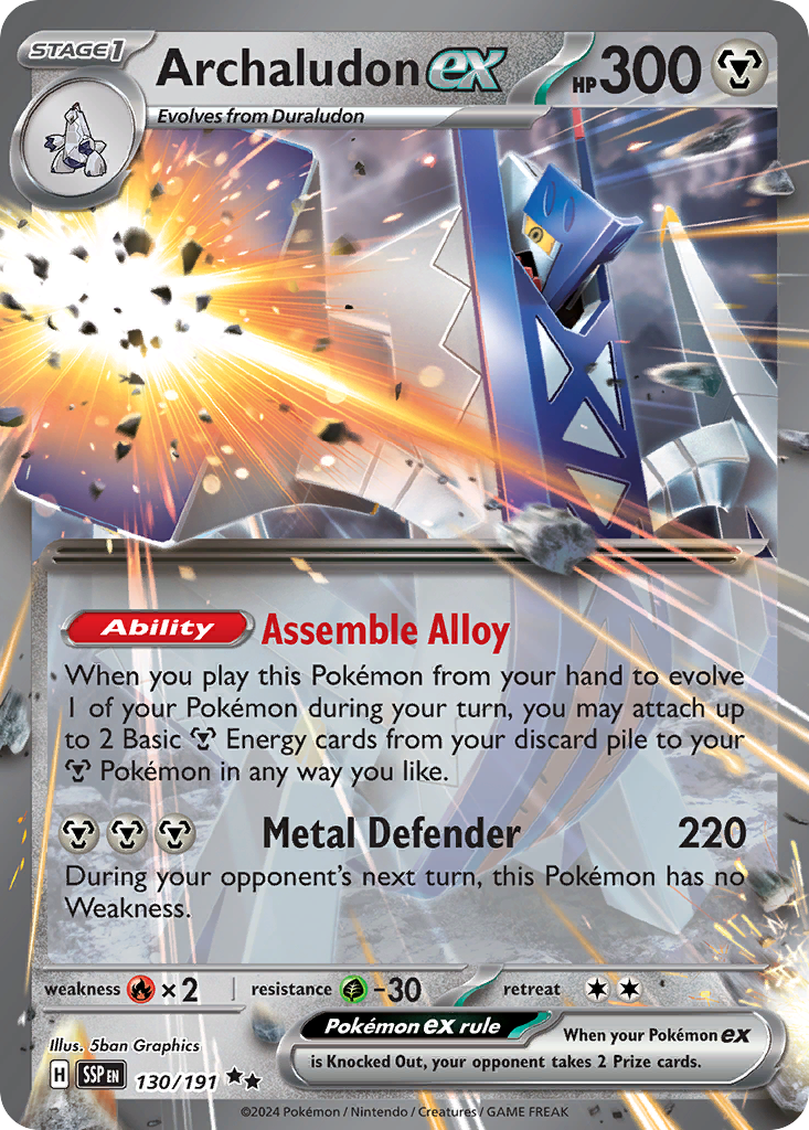 Archaludon ex - Surging Sparks 130/191 (Foil) - Near Mint