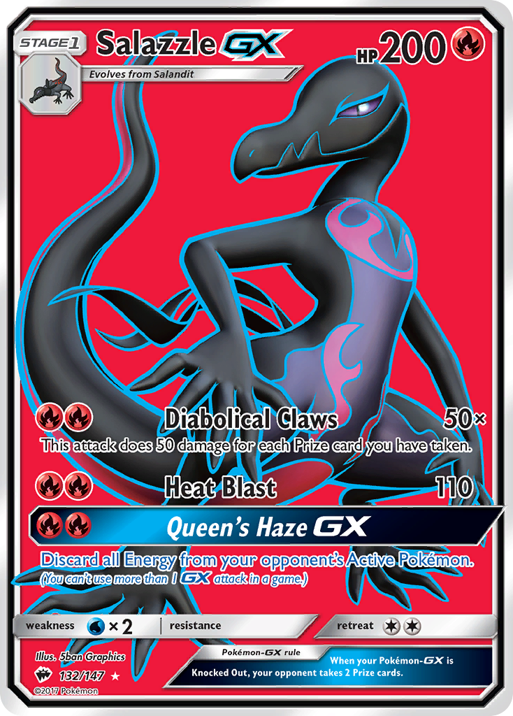 Salazzle GX (Full Art) - Burning Shadows 132/147 (Foil) - Damaged