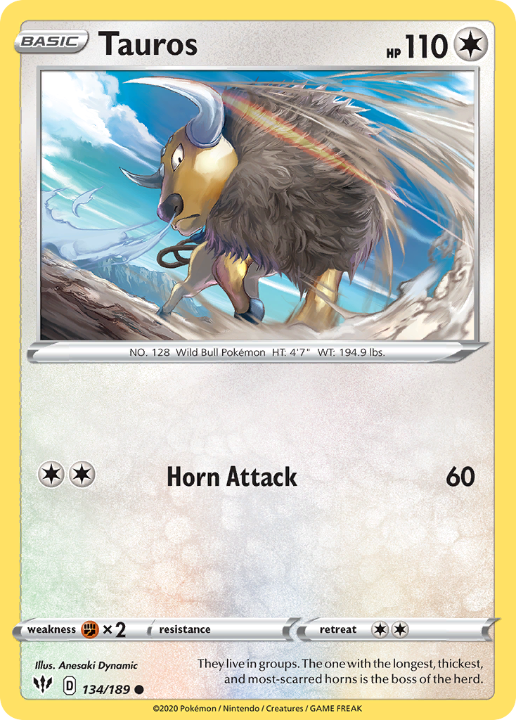 Tauros - Darkness Ablaze 134/189 (Foil) - Near Mint