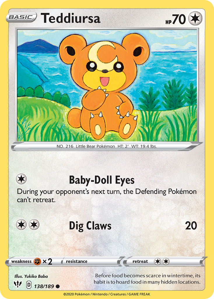 Teddiursa - Darkness Ablaze 138/189 (Foil) - Near Mint