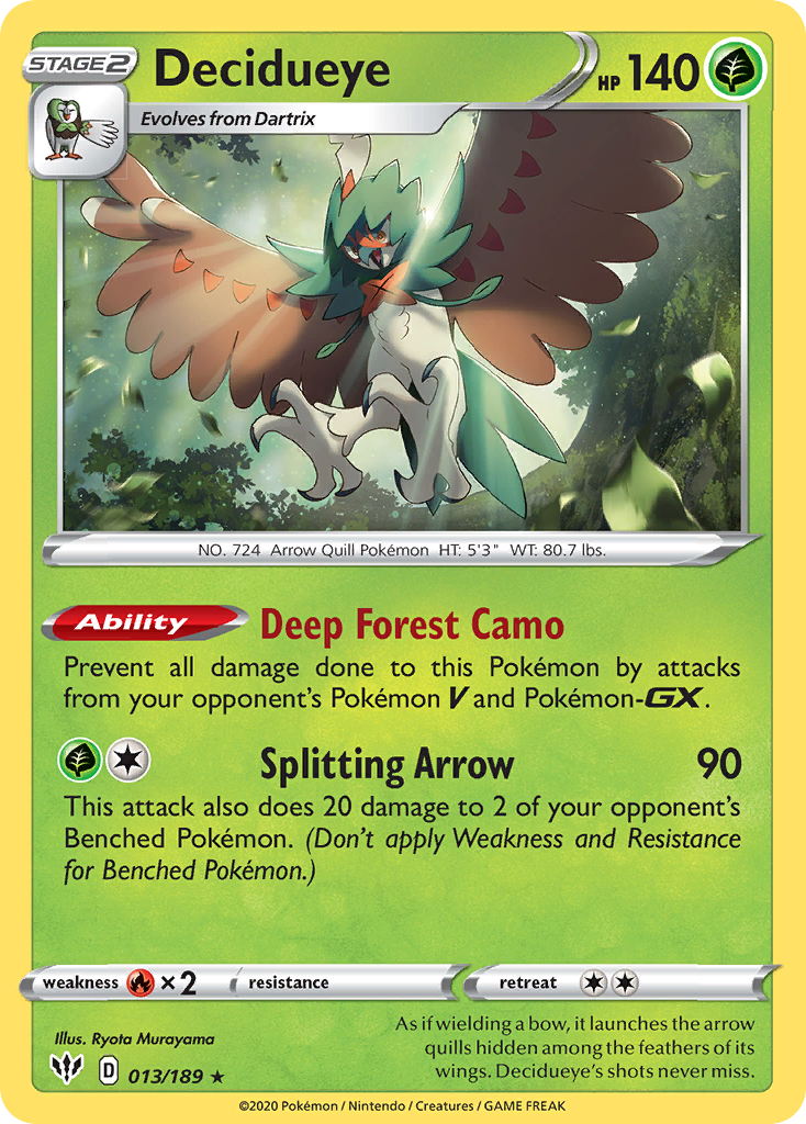 Decidueye - Darkness Ablaze 013/189 (Foil) - Near Mint
