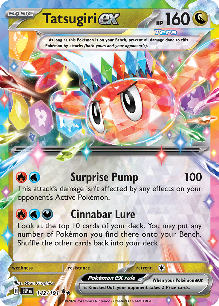 Tatsugiri ex - Surging Sparks 142/191 (Foil) - Near Mint