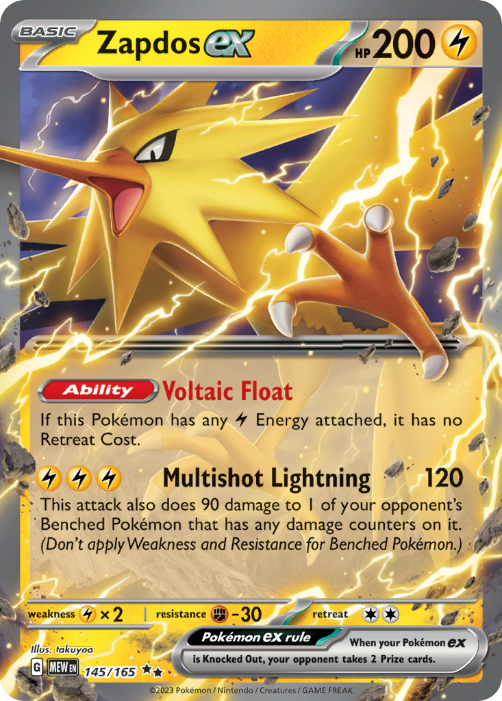 Zapdos ex - SV: 151 145/165 (Foil) - Near Mint
