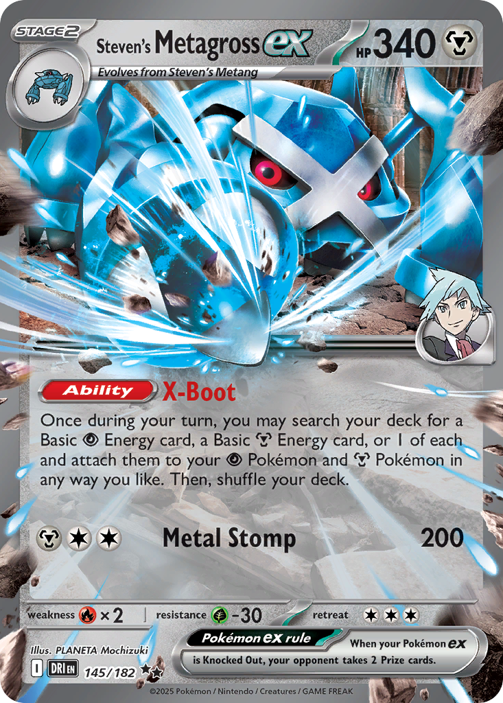 Steven's Metagross ex - Destined Rivals 145/182 (Foil) - Near Mint