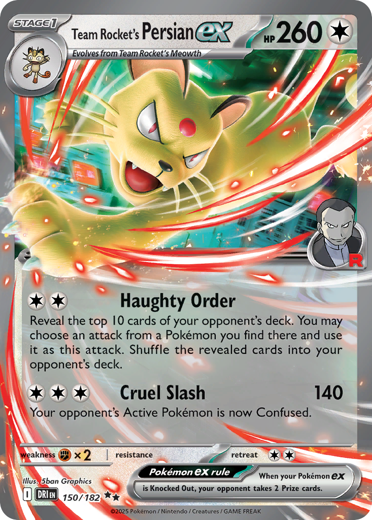 Team Rocket's Persian ex - Destined Rivals 150/182 (Foil) - Near Mint