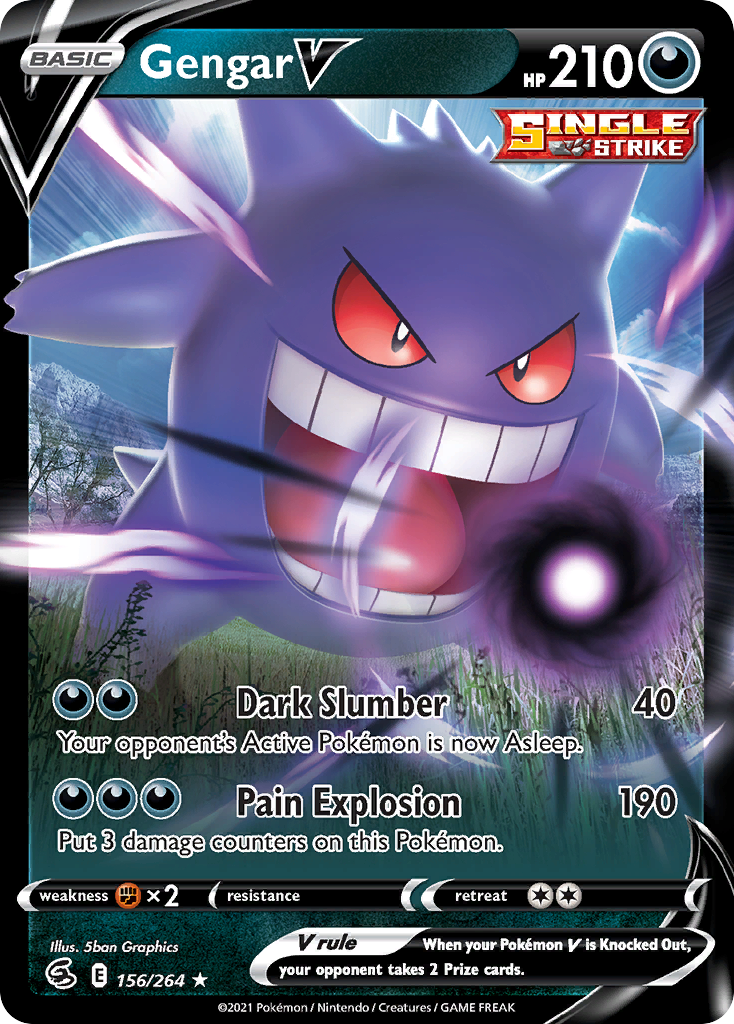 Gengar V - Fusion Strike 156/264 (Foil) - Near Mint