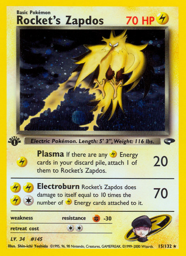 Rocket's Zapdos - Gym Challenge 15 (Foil) - Damaged