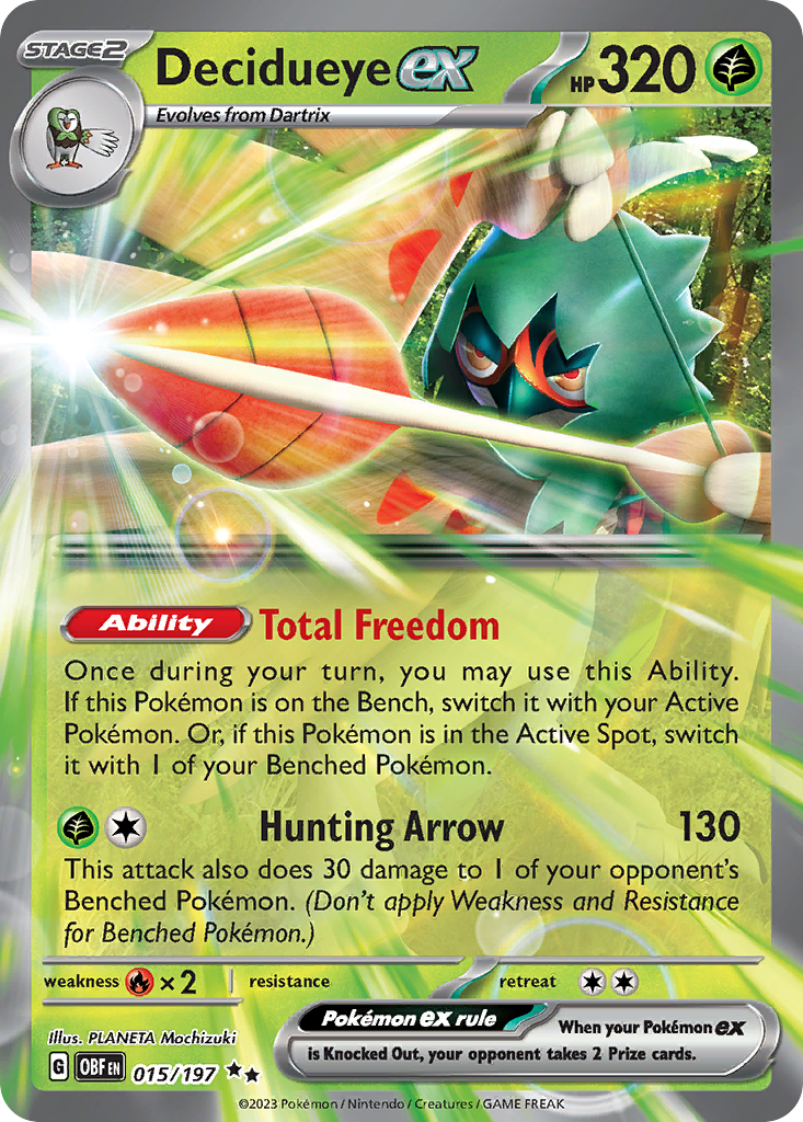 Decidueye ex - Obsidian Flames 015/197 (Foil) - Near Mint