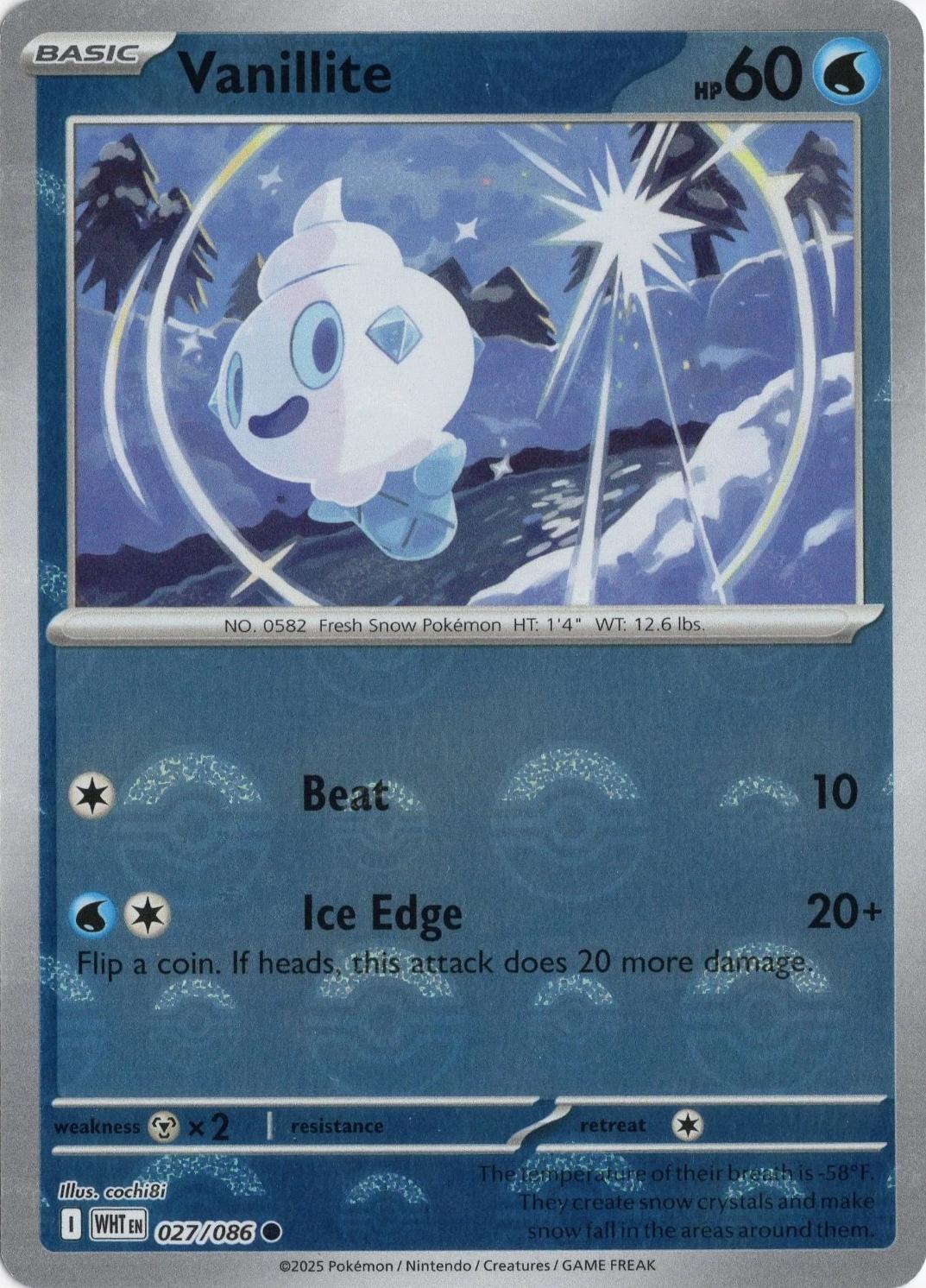 Vanillite (Poke Ball Pattern) - White Flare 027/086 (Foil) - Near Mint