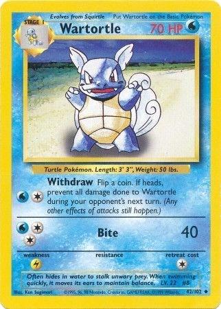 Wartortle - Base Set (Unlimited) 42 - Damaged