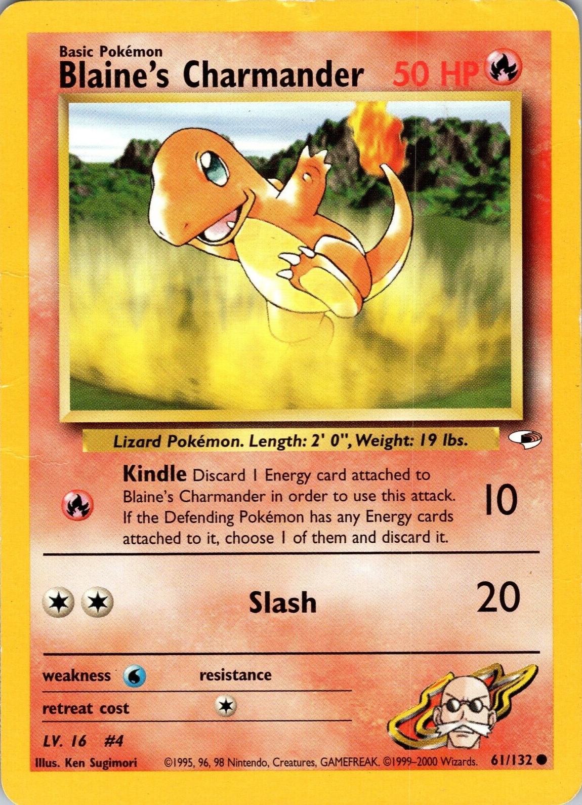 Blaine's Charmander - Gym Heroes 61 (Unlimited) - Moderately Played