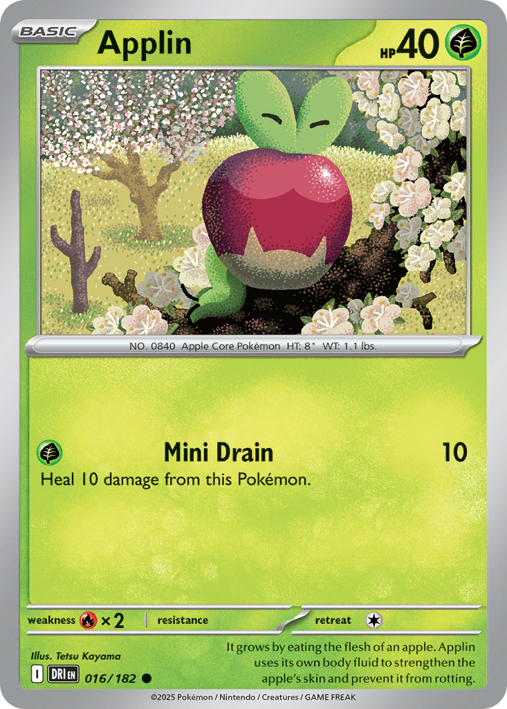 Applin - Destined Rivals 016/182 (Foil) - Near Mint