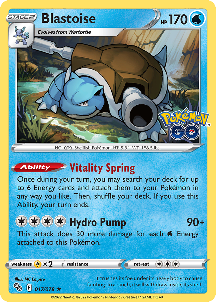 Blastoise - Pokemon Go 017/078 (Foil) - Near Mint