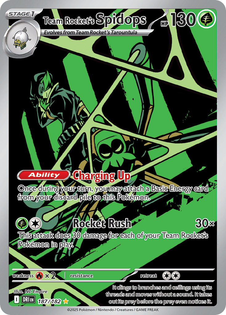 Team Rocket's Spidops - Destined Rivals 187/182 (Foil) - Near Mint