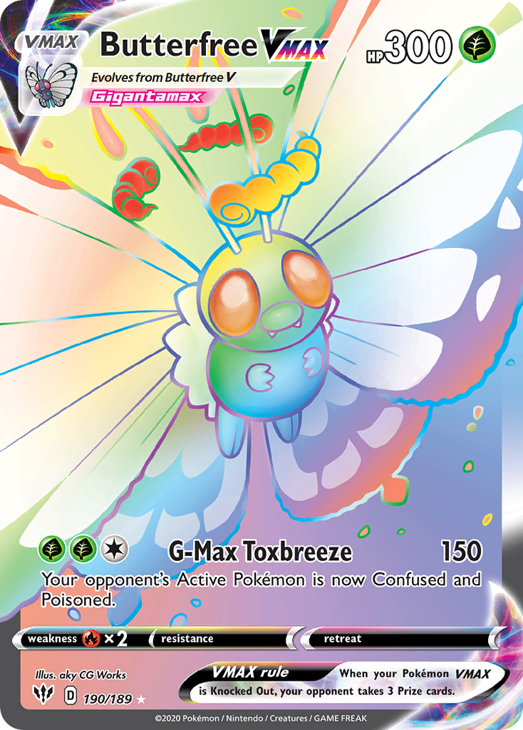 Butterfree VMAX (Secret) - Darkness Ablaze 190/189 (Foil) - Near Mint