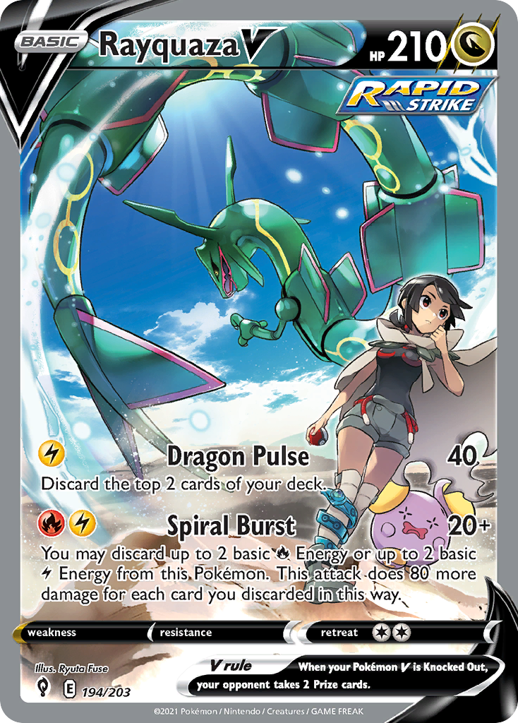 Rayquaza V (Alternate Full Art) - Evolving Skies 194/203 (Foil) - Near Mint