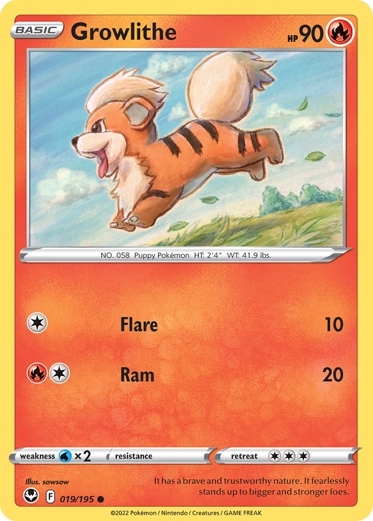 Growlithe - Silver Tempest 019/195 - Near Mint