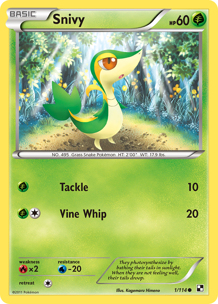 Snivy - Black and White 1 (Foil) - Moderately Played