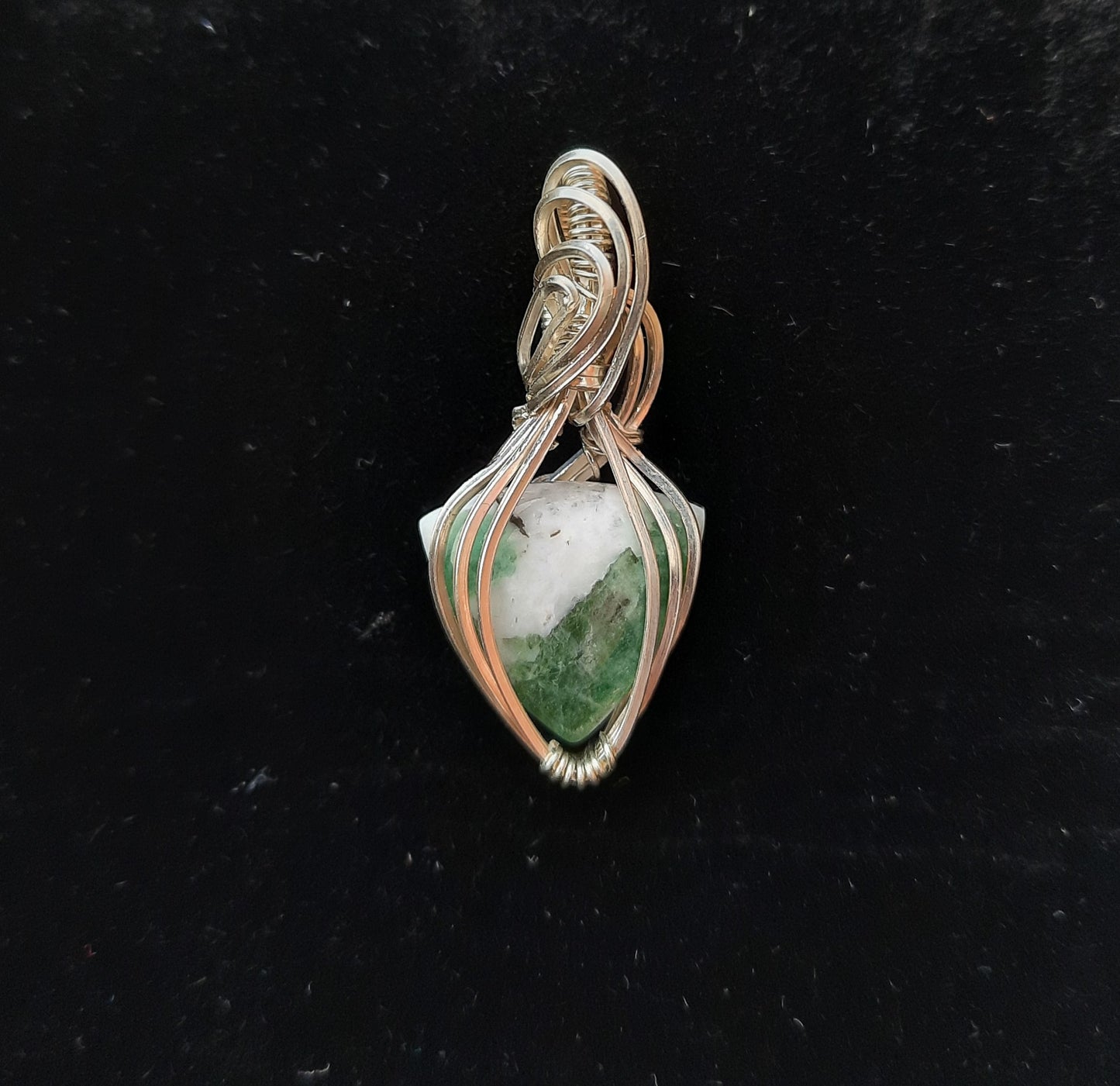 Smoky Quartz Gold color Wire Wrap Pendant