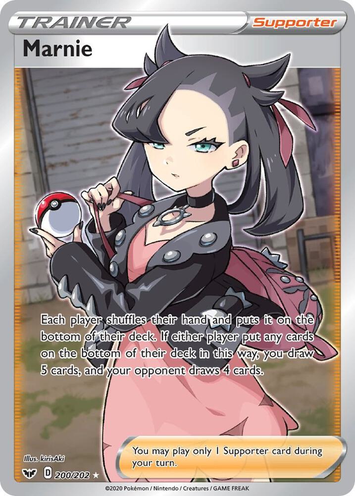 Marnie (Full Art) - Sword & Shield Base Set 200/202 (Foil) - Near Mint