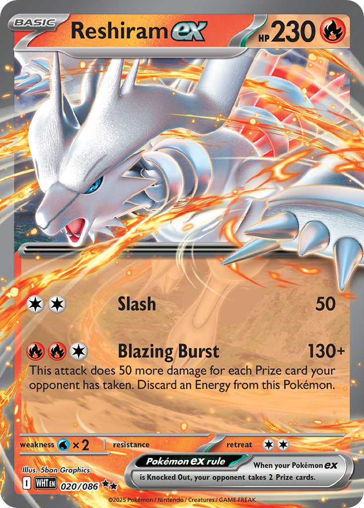Reshiram ex (White Flare Stamped) - Miscellaneous Cards & Products 020/086 (Foil) - Near Mint