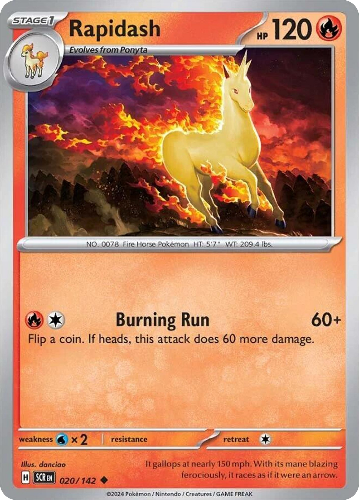 Rapidash - Stellar Crown 020/142 - Near Mint