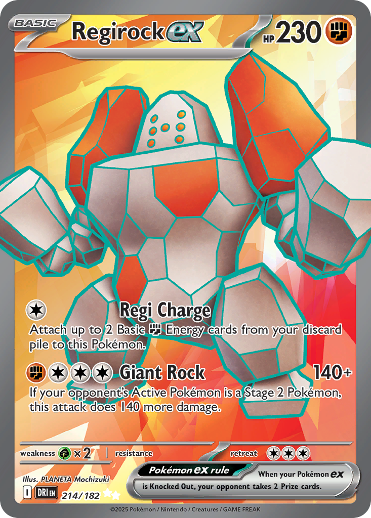 Regirock ex - Destined Rivals 214/182 (Foil) - Near Mint