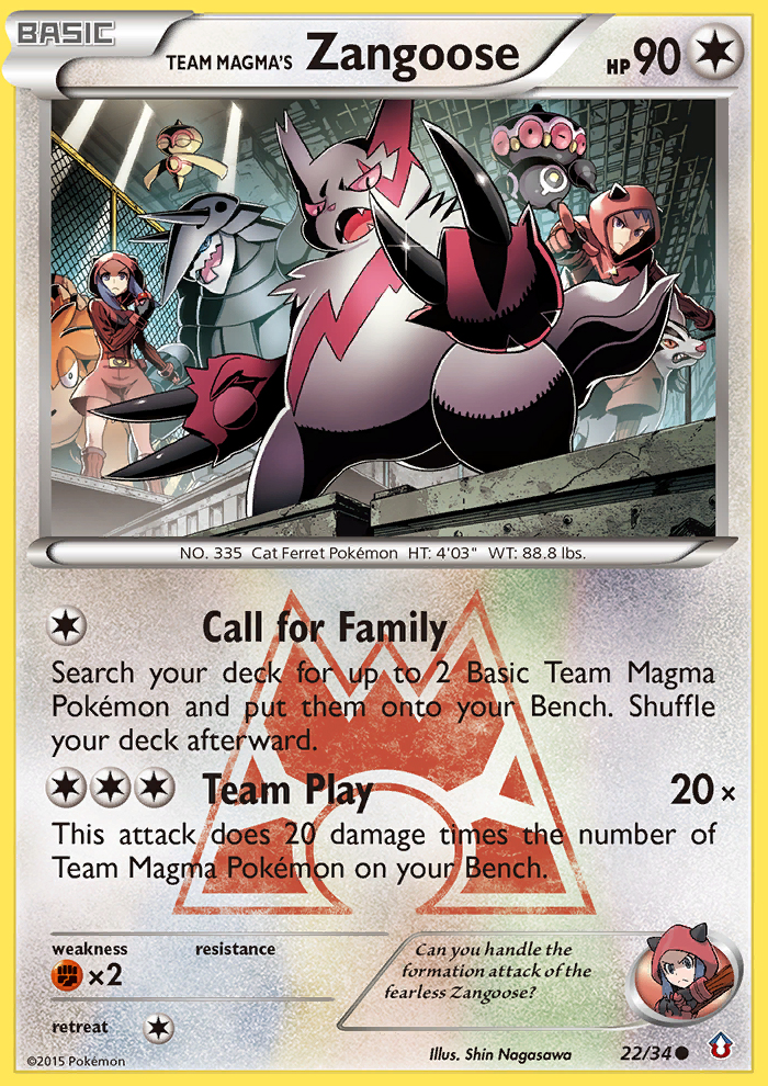 Team Magma's Zangoose - Double Crisis 22 - Near Mint