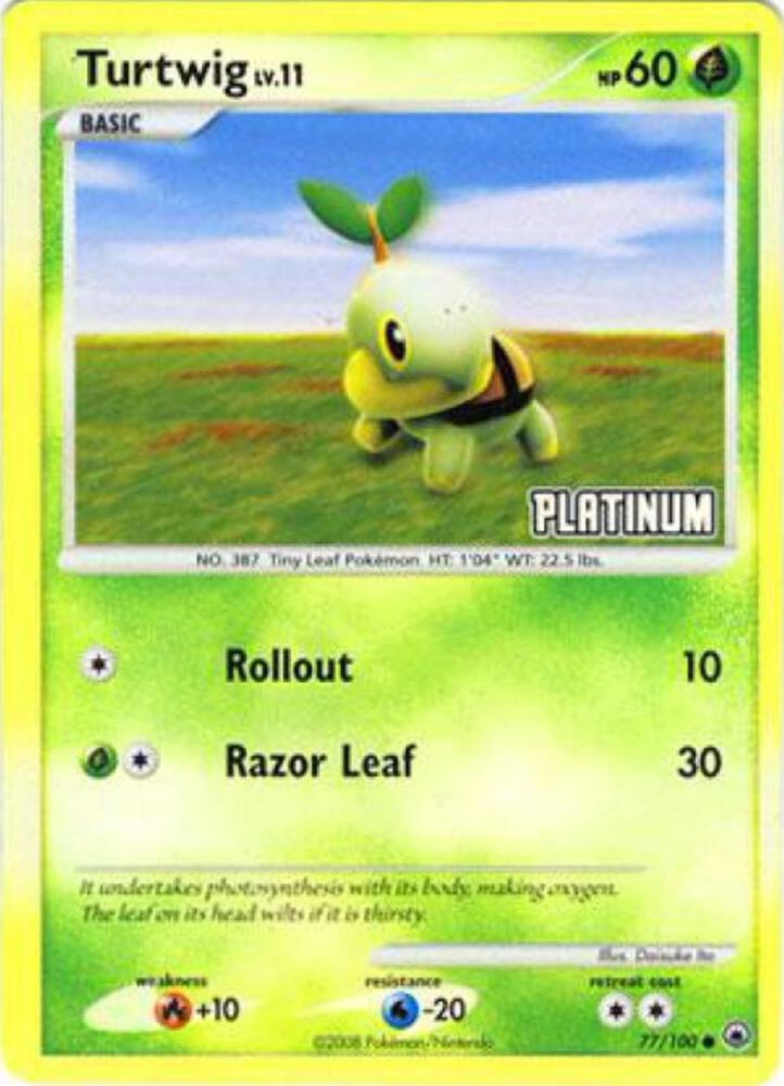 Turtwig (Platinum) - Burger King Promos 77 (Foil) - Damaged