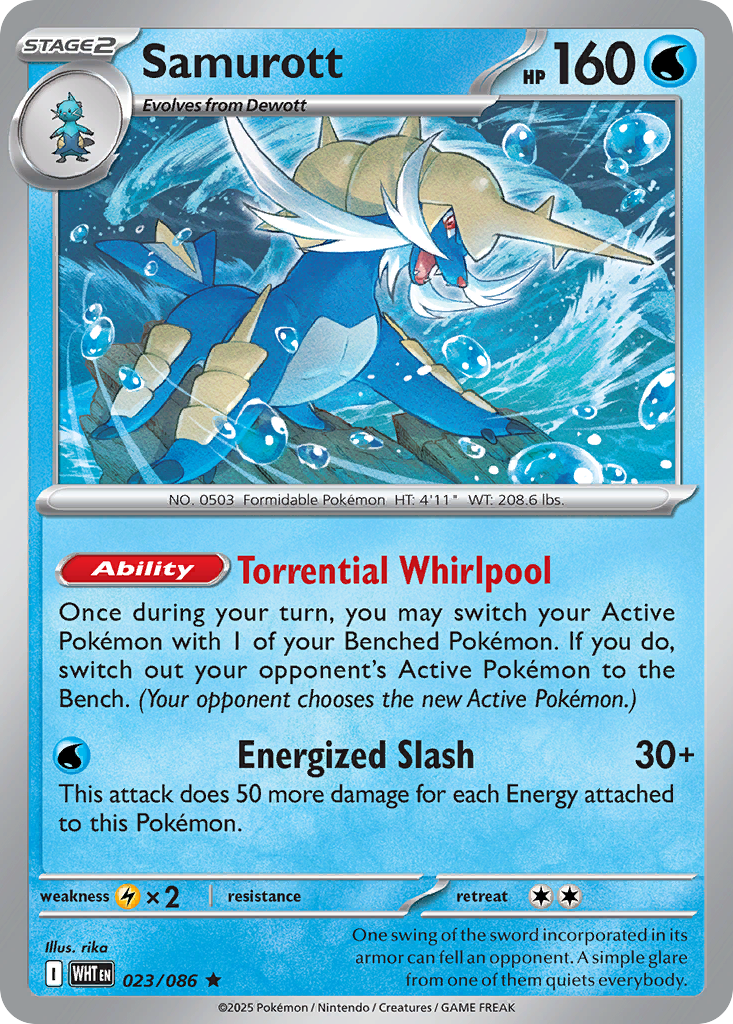 Samurott - White Flare 023/086 (Foil) - Near Mint