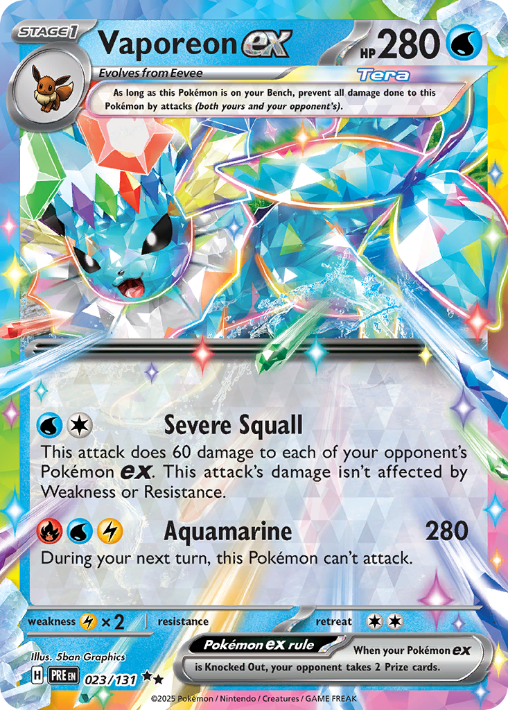 Vaporeon ex - Prismatic Evolutions 023/131 (Foil) - Near Mint